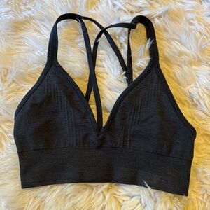 Lululemon Seamlessly Plunge Bra in Heathered Black